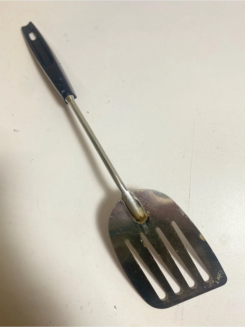 Vintage EKCO Slotted Turner Black Handle Stainless Steel